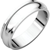 14K Yellow 7mm Half Round Edge Band