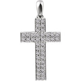 14K Rose 1 CTW Diamond Cross Pendant