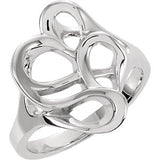 14K White Freeform Ring