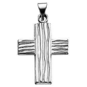 14K White 23x19mm The Rugged Cross® Pendant