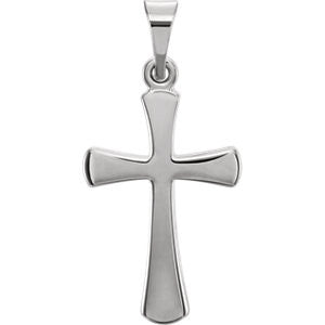 14K White 21x14mm Cross Pendant