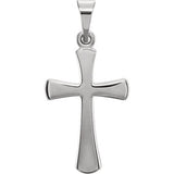 14K White 21x14mm Cross Pendant