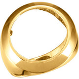 14K Yellow Men's 13.9mm Coin Ring Mounting