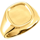 14K Yellow 12mm Men's Signet Ring