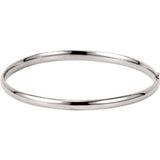 14K White 4mm Hinged Bangle Bracelet