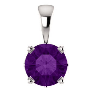 14K White Amethyst Pendant