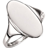 14K Rose Oval Signet Ring