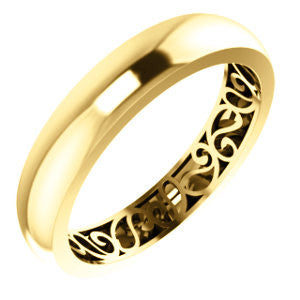 14K White 6mm Paisley Design Band Size 7