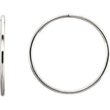 Sterling Silver 60mm Endless Hoop Tube Earrings