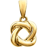 14K White Knot Design Pendant