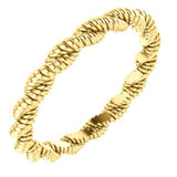 14K White Twisted Rope Band Size 4