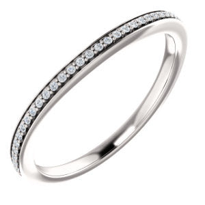 14K White 1/10 CTW Diamond Band for 6.5mm Round Ring