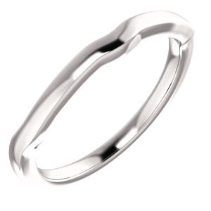 14K White Matching Band to 4.8mm Round Ring