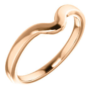 14K Rose Band for 8x5mm Pear Ring