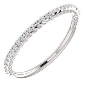 14K White 1-10 CTW Diamond Band for 6.5mm Round Ring