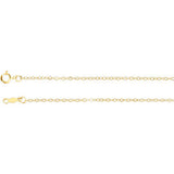 14K Yellow 1.5mm Cable 7" Chain