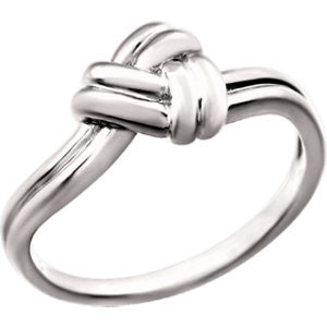 14K White Triangular Knot Ring