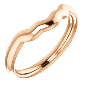 14K Rose Band for 8x6mm Oval Ring