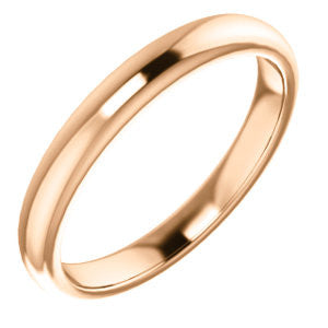 10K Rose Band for 6.5mm Round Ring