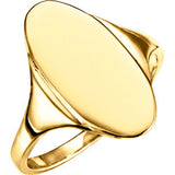 14K Rose Oval Signet Ring