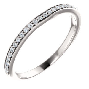 14K White 1/8 CTW Diamond Band for 6.5mm Round Ring