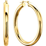 14K Yellow 20mm Tube Hoop Earrings