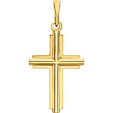 14K Yellow Cross Pendant