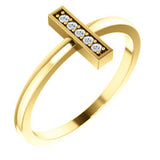 14K White .05 CTW Diamond Bar Ring