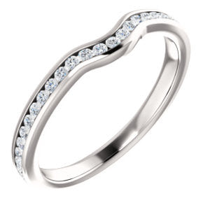 14K White 1/4 CTW Diamond Band for 6.5mm Round Ring