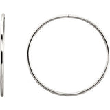 Sterling Silver 60mm Endless Hoop Tube Earrings