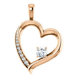 14K Rose 1-3 CTW Diamond Pendant