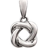 14K White Knot Design Pendant