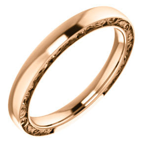 14K Rose 2.5mm Design Band