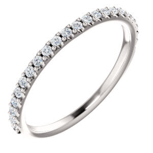 14K White 1/4 CTW Diamond Band for 5mm Cushion Ring