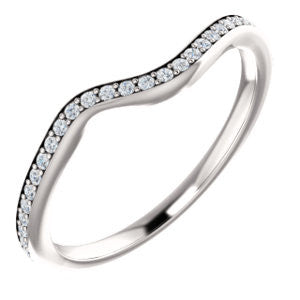 14K White 1/6 CTW Diamond Band for 6mm Round Ring