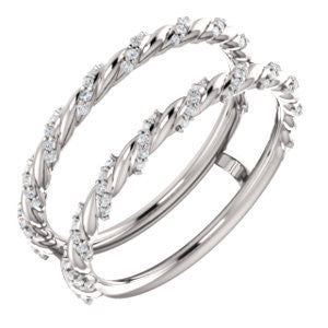 14K White 1-4 CTW Diamond Ring Guard