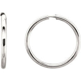 Sterling Silver 60mm Endless Hoop Tube Earrings