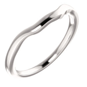 14K White Band for 6x4mm Oval Ring