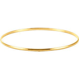 14K Yellow 2mm Half Round Bangle Bracelet