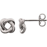 14K White Knot Design Earrings