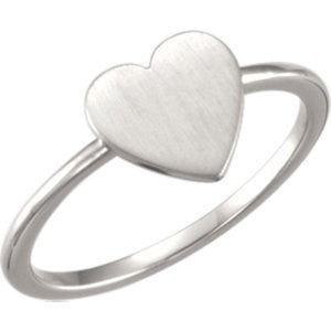 Continuum Sterling Silver Heart Engravable Ring