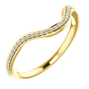 14K Yellow 1-8 CTW Diamond Band for 6.5mm Round Ring