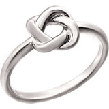 14K White Knot Design Ring