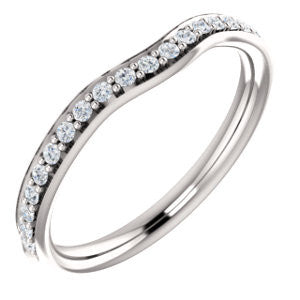 14K White 1/4 CTW Diamond Band for 6mm Round Ring