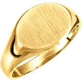 14K Yellow Ladies Oval Signet Ring