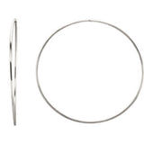 Sterling Silver 60mm Endless Hoop Tube Earrings