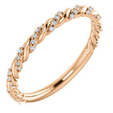 14K Rose Pavé Twisted Anniversary Band Mounting