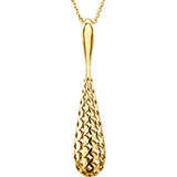 14K Yellow Pierced Teardrop Pendant