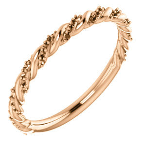 14K Rose Pavé Twisted Anniversary Band Mounting