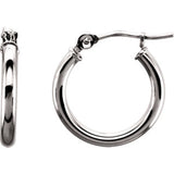 14K Yellow 13mm Tube Hoop Earrings